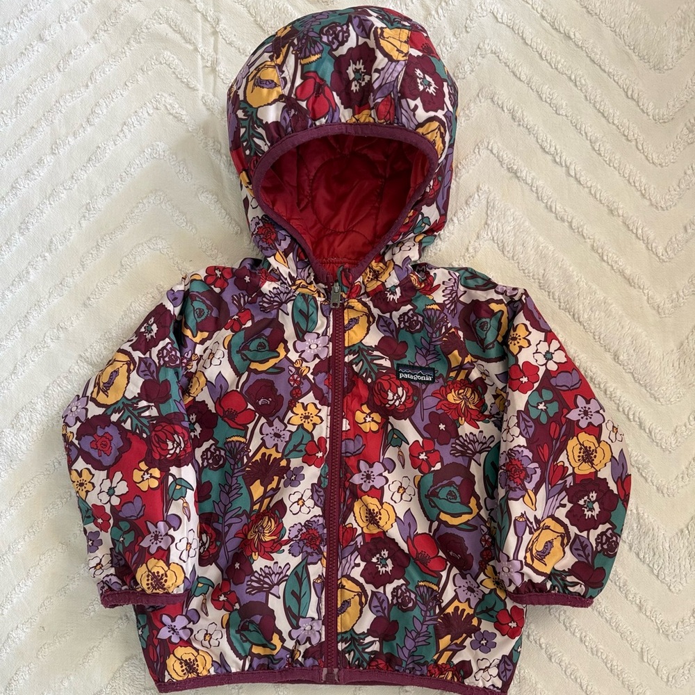 Patagonia Toddler Multicolor Floral - Down Sweater Hoodie